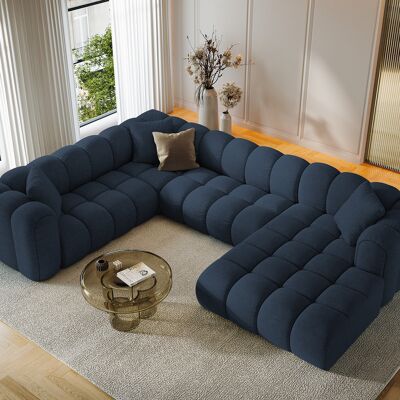 Maison Héritage - Canapé d'angle Gauche Panoramique Modulable Arden 6 Places bleu roi - 330x238x70 cm OS - Publicité Maison Héritage - Canapé d'angle Gauche Panoramique Modulable Arden 6 Places bleu roi - 330x238x70 cm OS - Publicité