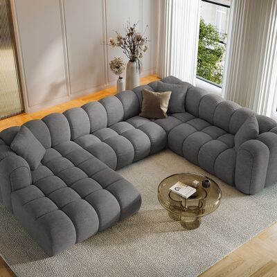 Maison Héritage - Canapé d'angle Droit Panoramique Modulable Arden 6 Places gris - 330x238x70 cm OS - Publicité Maison Héritage - Canapé d'angle Droit Panoramique Modulable Arden 6 Places gris - 330x238x70 cm OS - Publicité