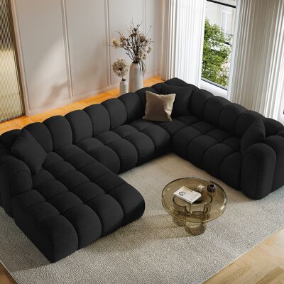Maison Héritage - Canapé d'angle Droit Panoramique Modulable Arden 6 Places noir - 330x238x70 cm OS - Publicité Maison Héritage - Canapé d'angle Droit Panoramique Modulable Arden 6 Places noir - 330x238x70 cm OS - Publicité