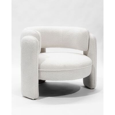 Uniqka - Aéla - Fauteuil cocooning en tissu bouclettes beige 99x99x83cm OS - Publicité Uniqka - Aéla - Fauteuil cocooning en tissu bouclettes beige 99x99x83cm OS - Publicité