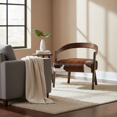 Bois & Chiffons - Fauteuil de cuir de vache Matador Cuir Naturel - 62x74x68 cm OS - Publicité Bois & Chiffons - Fauteuil de cuir de vache Matador Cuir Naturel - 62x74x68 cm OS - Publicité