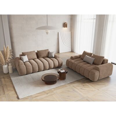 Maison Héritage - Canapé velours Kimi 2 Places beige foncé - 175x100x84 cm OS - Publicité Maison Héritage - Canapé velours Kimi 2 Places beige foncé - 175x100x84 cm OS - Publicité