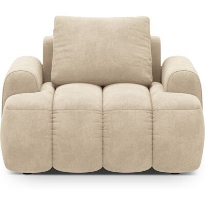 Maison Héritage - Fauteuil en velours Kimi 1 Place beige clair - 95x85x84 cm OS - Publicité Maison Héritage - Fauteuil en velours Kimi 1 Place beige clair - 95x85x84 cm OS - Publicité