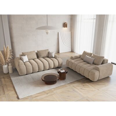 Maison Héritage - Canapé velours Kimi 2 Places beige clair - 175x100x84 cm OS - Publicité Maison Héritage - Canapé velours Kimi 2 Places beige clair - 175x100x84 cm OS - Publicité