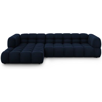 Mazzini Sofas - Canapé d'angle gauche velours modulable Aster 4 places Bleu Roi - 300x162x70 OS - Publicité Mazzini Sofas - Canapé d'angle gauche velours modulable Aster 4 places Bleu Roi - 300x162x70 OS - Publicité