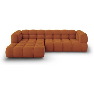 Mazzini Sofas - Canapé d'angle gauche velours modulable Aster 4 places Terracotta - 272x162x70 OS - Publicité Mazzini Sofas - Canapé d'angle gauche velours modulable Aster 4 places Terracotta - 272x162x70 OS - Publicité
