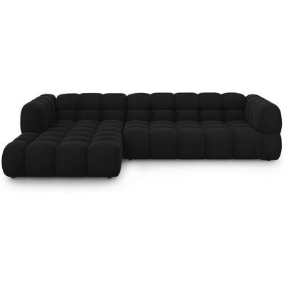 Mazzini Sofas - Canapé d'angle droit velours modulable Aster 4 places Noir - 300x162x70 OS - Publicité Mazzini Sofas - Canapé d'angle droit velours modulable Aster 4 places Noir - 300x162x70 OS - Publicité