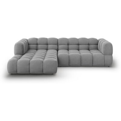 Mazzini Sofas - Canapé d'angle gauche velours modulable Aster 4 places Gris Clair - 272x162x70 OS - Publicité Mazzini Sofas - Canapé d'angle gauche velours modulable Aster 4 places Gris Clair - 272x162x70 OS - Publicité