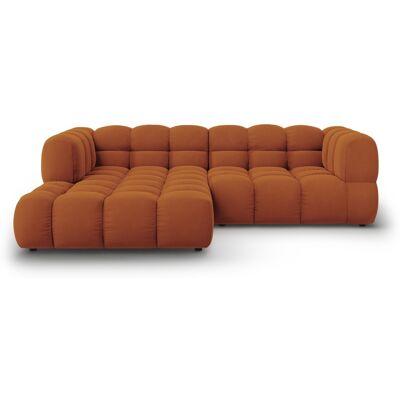 Mazzini Sofas - Canapé d'angle droit velours modulable Aster 3 places Terracotta - 244x162x70 OS - Publicité Mazzini Sofas - Canapé d'angle droit velours modulable Aster 3 places Terracotta - 244x162x70 OS - Publicité