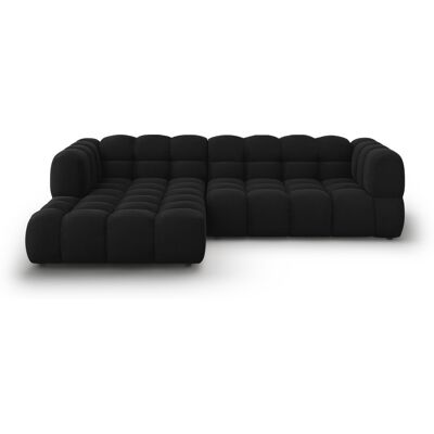 Mazzini Sofas - Canapé d'angle droit velours modulable Aster 4 places Noir - 272x162x70 OS - Publicité Mazzini Sofas - Canapé d'angle droit velours modulable Aster 4 places Noir - 272x162x70 OS - Publicité