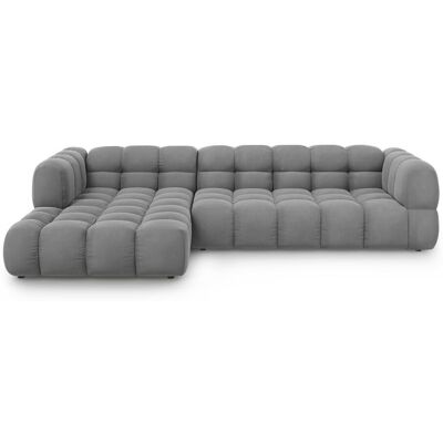 Mazzini Sofas - Canapé d'angle droit velours modulable Aster 4 places Gris Clair - 300x162x70 OS - Publicité Mazzini Sofas - Canapé d'angle droit velours modulable Aster 4 places Gris Clair - 300x162x70 OS - Publicité