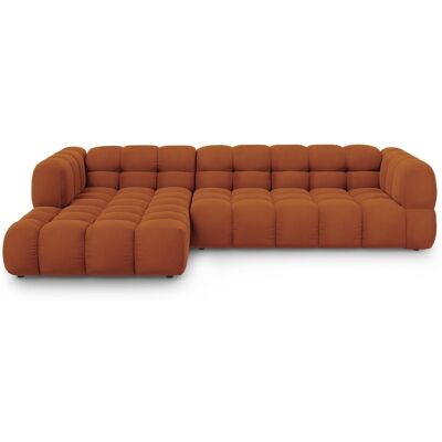 Mazzini Sofas - Canapé d'angle droit velours modulable Aster 4 places Terracotta - 300x162x70 OS - Publicité Mazzini Sofas - Canapé d'angle droit velours modulable Aster 4 places Terracotta - 300x162x70 OS - Publicité