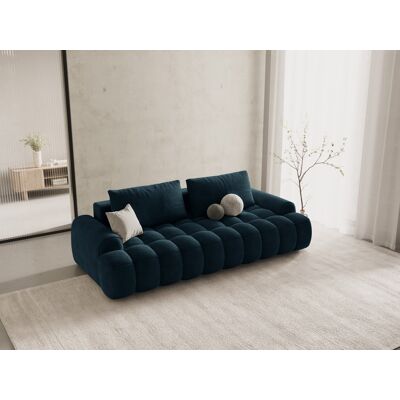 Mazzini Sofas - Canapé velours convertible avec coffre de rangement 4 places pétrole profond - 250x100x84cm OS - Publicité Mazzini Sofas - Canapé velours convertible avec coffre de rangement 4 places pétrole profond - 250x100x84cm OS - Publicité