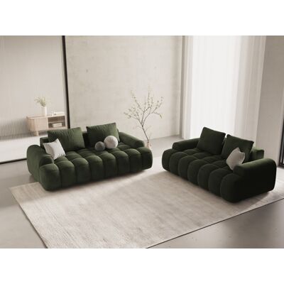 Mazzini Sofas - Canapé velours 2 places vert - 175x100x84 cm OS - Publicité Mazzini Sofas - Canapé velours 2 places vert - 175x100x84 cm OS - Publicité