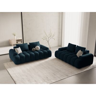 Mazzini Sofas - Canapé velours 2 places pétrole profond - 175x100x84 cm OS - Publicité Mazzini Sofas - Canapé velours 2 places pétrole profond - 175x100x84 cm OS - Publicité