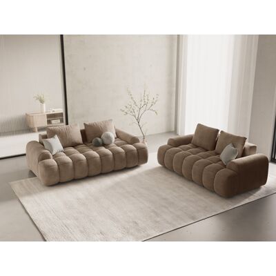 Mazzini Sofas - Canapé velours 2 places beige foncé - 175x100x84 cm OS - Publicité Mazzini Sofas - Canapé velours 2 places beige foncé - 175x100x84 cm OS - Publicité