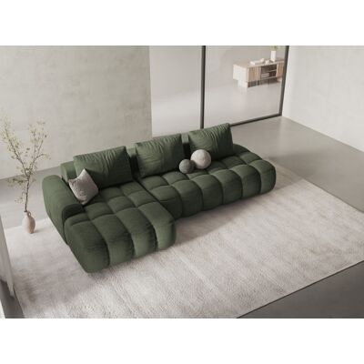 Mazzini Sofas - Canapé d'angle droit convertible avec coffre de rangement 3 places vert olive foncé - 275x142x84 cm OS - Publicité Mazzini Sofas - Canapé d'angle droit convertible avec coffre de rangement 3 places vert olive foncé - 275x142x84 cm OS - Publicité