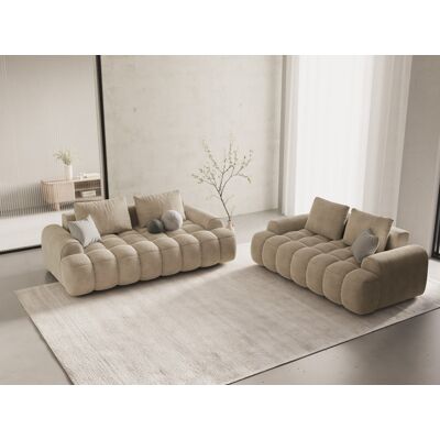 Mazzini Sofas - Canapé velours 2 places beige clair - 175x100x84 cm OS - Publicité Mazzini Sofas - Canapé velours 2 places beige clair - 175x100x84 cm OS - Publicité