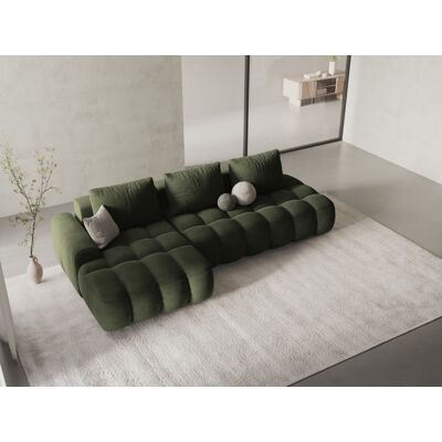 Mazzini Sofas - Canapé d'angle droit velours convertible avec coffre de rangement 3 places vert - 275x142x84 cm OS - Publicité Mazzini Sofas - Canapé d'angle droit velours convertible avec coffre de rangement 3 places vert - 275x142x84 cm OS - Publicité