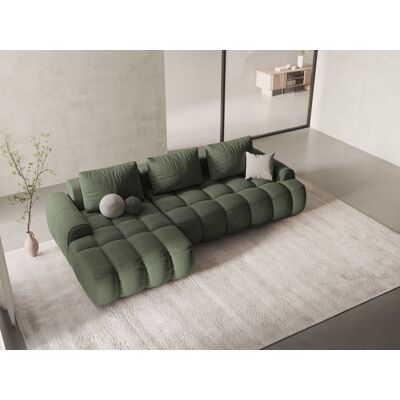 Mazzini Sofas - Canapé d'angle gauche convertible avec coffre de rangement 3 places vert olive foncé - 275x142x84 cm OS - Publicité Mazzini Sofas - Canapé d'angle gauche convertible avec coffre de rangement 3 places vert olive foncé - 275x142x84 cm OS - Publicité