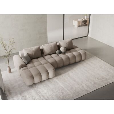 Mazzini Sofas - Canapé d'angle droit convertible avec coffre de rangement 3 places le sable - 275x142x84 cm OS - Publicité Mazzini Sofas - Canapé d'angle droit convertible avec coffre de rangement 3 places le sable - 275x142x84 cm OS - Publicité