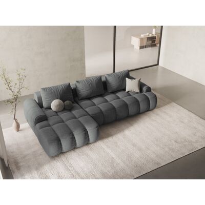 Mazzini Sofas - Canapé d'angle droit convertible avec coffre de rangement 3 places gris - 275x142x84 cm OS - Publicité Mazzini Sofas - Canapé d'angle droit convertible avec coffre de rangement 3 places gris - 275x142x84 cm OS - Publicité