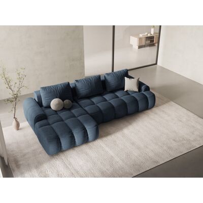 Mazzini Sofas - Canapé d'angle gauche convertible avec coffre de rangement 3 places bleu foncé - 275x142x84 cm OS - Publicité Mazzini Sofas - Canapé d'angle gauche convertible avec coffre de rangement 3 places bleu foncé - 275x142x84 cm OS - Publicité