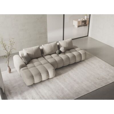 Mazzini Sofas - Canapé d'angle gauche convertible avec coffre de rangement 3 places beige - 275x142x84 cm OS - Publicité Mazzini Sofas - Canapé d'angle gauche convertible avec coffre de rangement 3 places beige - 275x142x84 cm OS - Publicité