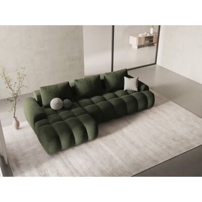 Mazzini Sofas - Canapé d'angle droit velours convertible avec coffre de rangement 3 places vert - 275x142x84 cm OS - Publicité Mazzini Sofas - Canapé d'angle droit velours convertible avec coffre de rangement 3 places vert - 275x142x84 cm OS - Publicité