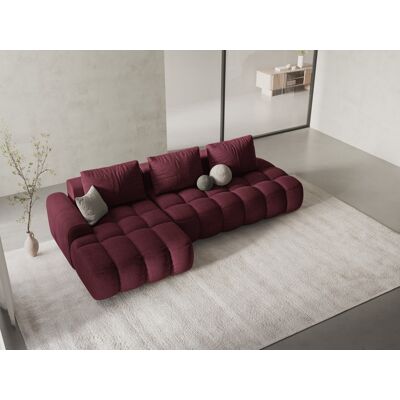 Mazzini Sofas - Canapé d'angle gauche convertible avec coffre de rangement 3 places bordeaux - 275x142x84 cm OS - Publicité Mazzini Sofas - Canapé d'angle gauche convertible avec coffre de rangement 3 places bordeaux - 275x142x84 cm OS - Publicité