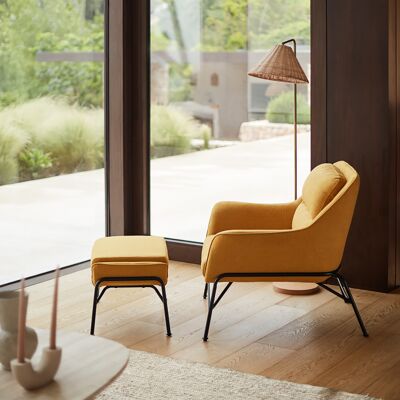 Teulat - Pouf Sadira moutarde - 69x43x43cm OS - Publicité Teulat - Pouf Sadira moutarde - 69x43x43cm OS - Publicité