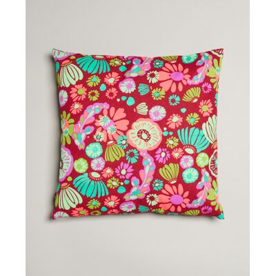 Les Touristes - Coussin en coton Molly Bourgogne - 45x45 cm OS - Publicité Les Touristes - Coussin en coton Molly Bourgogne - 45x45 cm OS - Publicité