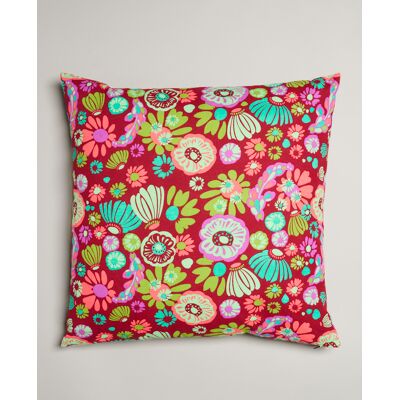 Les Touristes - Coussin en coton Molly Bourgogne - 60x60 cm OS - Publicité Les Touristes - Coussin en coton Molly Bourgogne - 60x60 cm OS - Publicité