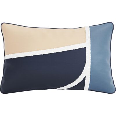 Perle de Coton - Coussin déco 100% Coton - Satin rectangulaire avec garnissage Meryl multicolore - 50x30cm 50x30 cm - Publicité Perle de Coton - Coussin déco 100% Coton - Satin rectangulaire avec garnissage Meryl multicolore - 50x30cm 50x30 cm - Publicité