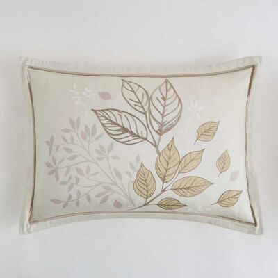 Perle de Coton - Coussin déco rectangulaire avec garnissage en coton de satin Hazel beige - 50x30cm 50x30 cm - Publicité Perle de Coton - Coussin déco rectangulaire avec garnissage en coton de satin Hazel beige - 50x30cm 50x30 cm - Publicité