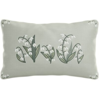 Perle de Coton - Coussin déco en percale de coton rectangulaire avec garnissage Lilya grise - 50x30cm 50x30 cm - Publicité Perle de Coton - Coussin déco en percale de coton rectangulaire avec garnissage Lilya grise - 50x30cm 50x30 cm - Publicité