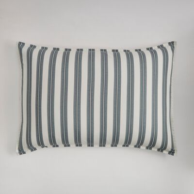 Perle de Coton - Coussin déco rectangulaire avec garnissage en percale de coton lavé Sailor gris - 50x30cm 50x30 cm - Publicité Perle de Coton - Coussin déco rectangulaire avec garnissage en percale de coton lavé Sailor gris - 50x30cm 50x30 cm - Publicité