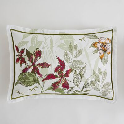 Perle de Coton - Coussin déco rectangulaire avec garnissage en coton de satin Thylane imprimé - 50x30cm 50x30 cm - Publicité Perle de Coton - Coussin déco rectangulaire avec garnissage en coton de satin Thylane imprimé - 50x30cm 50x30 cm - Publicité