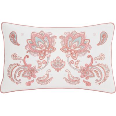 Perle de Coton - Coussin déco rectangulaire avec garnissage en coton de satin Neela rose - 50x30cm 50x30 cm - Publicité Perle de Coton - Coussin déco rectangulaire avec garnissage en coton de satin Neela rose - 50x30cm 50x30 cm - Publicité