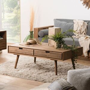 Macabane Andrew - Table basse rectangulaire avec 4 tiroirs - Bois, Marron - Publicité Macabane Andrew - Table basse rectangulaire avec 4 tiroirs - Bois, Marron - Publicité