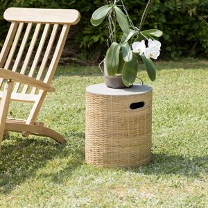 Macabane - Table d'appoint Hector bambou - 40x40x46 cm OS - Publicité Macabane - Table d'appoint Hector bambou - 40x40x46 cm OS - Publicité