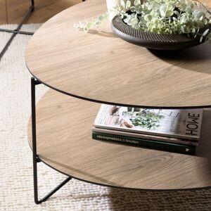 Macabane - Table basse 2 plateaux forme ovoïde couleur mocha pieds métal OS - Publicité Macabane - Table basse 2 plateaux forme ovoïde couleur mocha pieds métal OS - Publicité