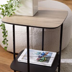 Macabane - Table d'appoint 2 plateaux bi-matière mocha/noir pieds métal OS - Publicité Macabane - Table d'appoint 2 plateaux bi-matière mocha/noir pieds métal OS - Publicité