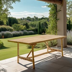 Macabane - Table à manger en bambou - 180x80x75 cm OS - Publicité Macabane - Table à manger en bambou - 180x80x75 cm OS - Publicité