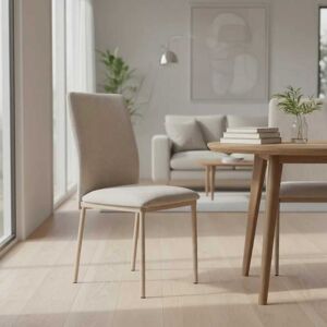 Home Deco Factory - Lot de 2 chaises Emilia beiges - 52x91x43 cm OS - Publicité Home Deco Factory - Lot de 2 chaises Emilia beiges - 52x91x43 cm OS - Publicité