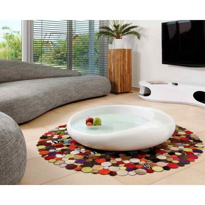 Table basse ovale en verre blanc SALESFEVER - Table basse - Publicité Table basse ovale en verre blanc SALESFEVER - Table basse - Publicité