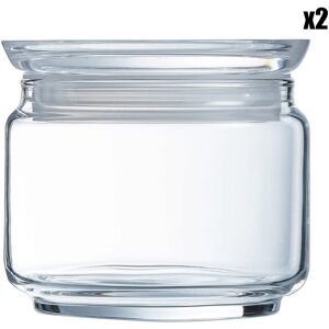 Luminarc - 2 Pots Pure Jar Glass transparents - 50cl OS - Publicité Luminarc - 2 Pots Pure Jar Glass transparents - 50cl OS - Publicité