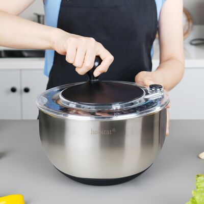 Habitat - Essoreuse à salade 2 en 1 Salsa noir argente - Ø 24,5 cm OS - Publicité Habitat - Essoreuse à salade 2 en 1 Salsa noir argente - Ø 24,5 cm OS - Publicité