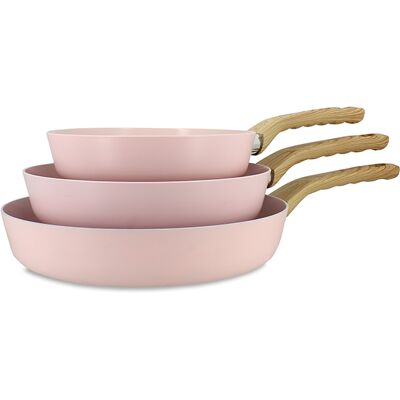 Menastyl - Set de 3 poêles colorama en aluminium recyclé rose - 470 x 280 x 58 cm OS - Publicité Menastyl - Set de 3 poêles colorama en aluminium recyclé rose - 470 x 280 x 58 cm OS - Publicité