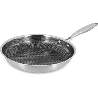 Menastyl - Poêle trinox revêtu en acier inoxydable - D.24cm OS - Publicité Menastyl - Poêle trinox revêtu en acier inoxydable - D.24cm OS - Publicité